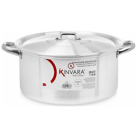 Casseruola Con Coperchio Argentato Alluminio 8 L (6 Unità) - Foto 2