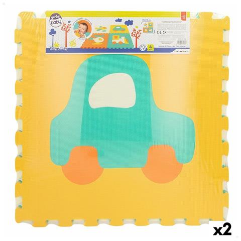 Tappeto Puzzle Colorbaby 4 Pezzi Veicoli 118 X 118 Cm Eva (2 Unità) - Foto 1
