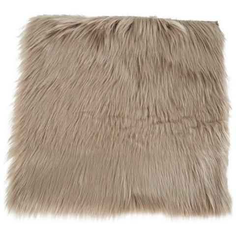 Pouf Lambskin - Marrone - Poliestere - 40x40x6,5 Cm - Foto 1