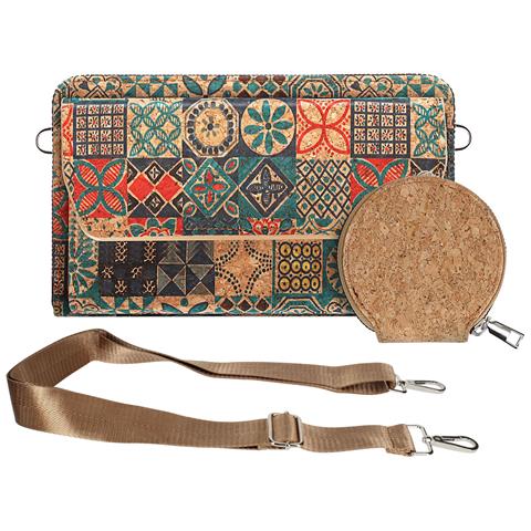 Pochette In Sughero, Collezione Corkmosaic Chiusura A Zip / Magnetica - Foto 1