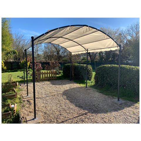 Gazebo Arcato 3x4 Mt Con Telo In Poliestere Rimessa Auto Copertura Ombreggiante Gwenda - Foto 2