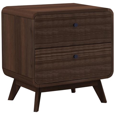 Cassie Comodino Con 2 Cassetti In Agglomerato Di Noce - Foto 1