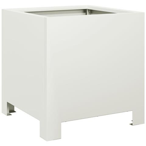 Fioriere Da Giardino 2 Pz Bianche 30x30x30 Cm In Acciaio - Foto 10