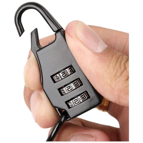 Lucchetto Per Casco Moto, Lucchetto Per Casco Bici, Lucchetto Con Cavo A 3 Cifre - Foto 2