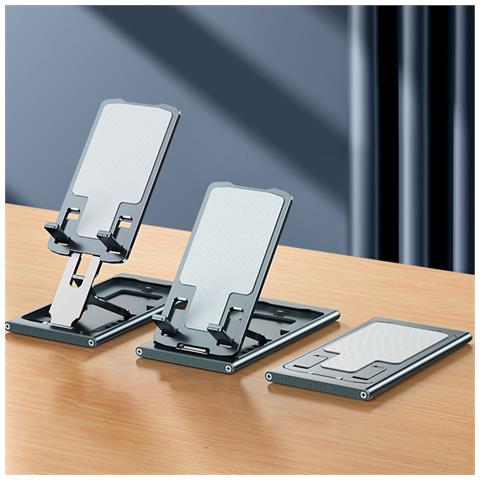 Supporto Pieghevole Per Telefono E Tablet, Supporto Da Tavolo Regolabile Grey - Foto 6