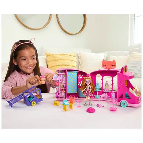 Playset Camion Glamour Enchantimals Con Bambola E Accessori, Rosa - Foto 5