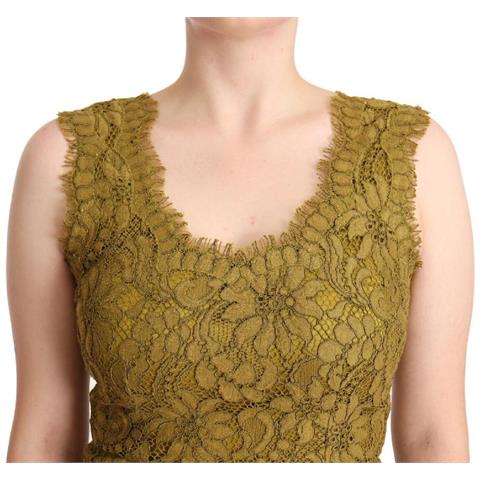 Abito Lungo Fino Al Pavimento In Pizzo Floreale Marrone - It40-s - Foto 5