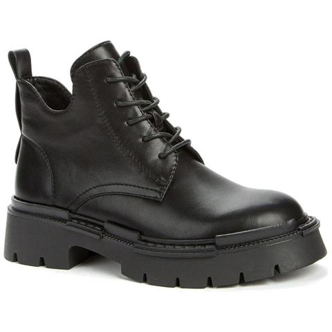 Black Casual Closed Booties Stivaletti Sintetico E Tessile Scarpe Donna Nero Eu 36, 928035/01-01 - Foto 1