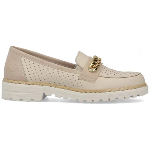 Beige Casual Closed Loafers Mocassino Pelle Scarpe Donna Beige Eu 39, 54852-60 - Foto 1