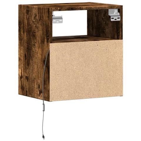 Mobile TV a Parete con Luci LED Rovere Fumo 41x31x45 cm - Foto 2