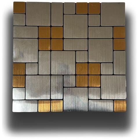 Piastrelle 3d Autoadesive In Pet Acustiche E Isolanti 30x30cm (4mm Spessore) Mosaico Gold Silver - Foto 1