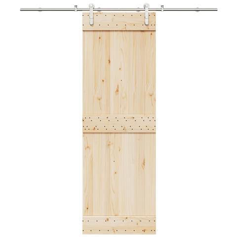 Kit Binari Porta Scorrevole 200 Cm Acciaio Inossidabile Argento - Foto 1