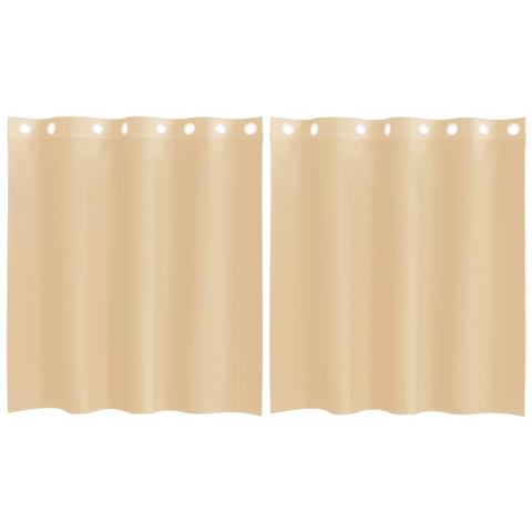Tende In Voile Con Occhielli 2 Pz Sabbia - Foto 2