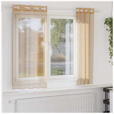 Tende In Voile Con Occhielli 2 Pz Sabbia - Foto 1