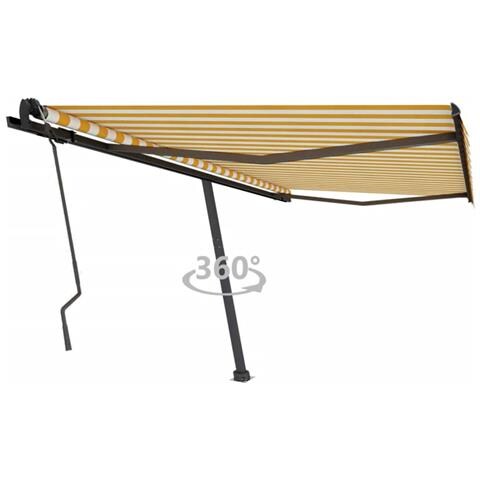 Lusso Casadino -  Tenda Da Sole Manuale Autoportante 450x350 Cm Gialla/bianca - Foto 2