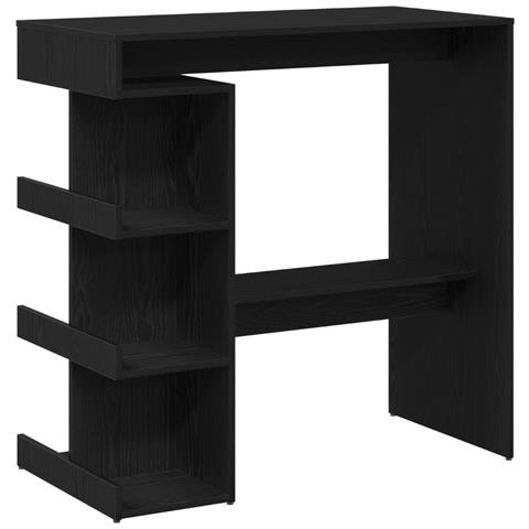 Tavolo da bar in rovere nero con rack per riporre, 100x50x101.5 cm - Foto 1