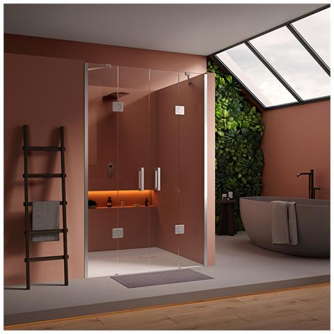 Box Doccia 120 Cm Due Ante Doppio Battente Saloon Per Nicchia H200 Cm Cristallo Trasparente 6mm Ugo Cromato - Foto 1