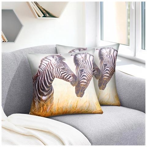 Set Di 2 Copricuscini 40x40 Cm Design Zebra - Foto 2