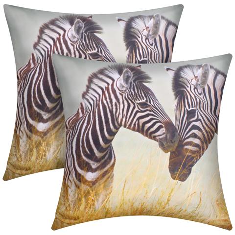 Set Di 2 Copricuscini 40x40 Cm Design Zebra - Foto 5