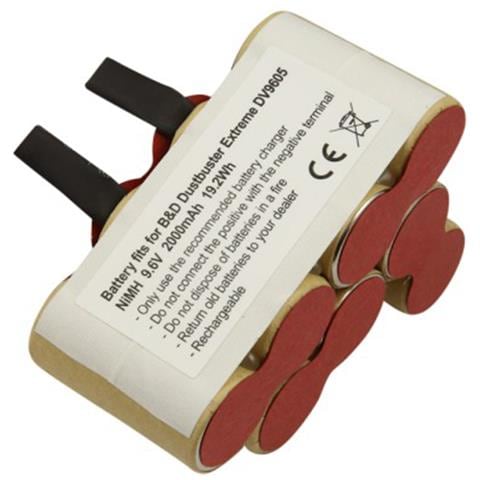 Batteria Per Aspirapolvere Black And Decker Dustbuster Dv9605 Nimh 9.6v 2000mah - Foto 3