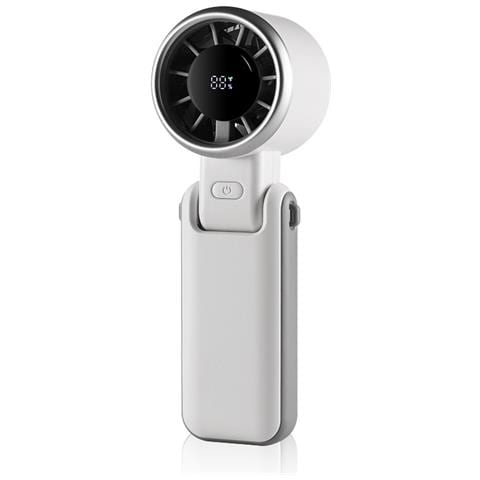 Ventilatore Portatile Ad Alta Velocità Con Display Digitale - Regolabile, Pieghevole E Multifunzionale White - Foto 1