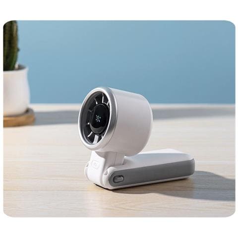 Ventilatore Portatile Ad Alta Velocità Con Display Digitale - Regolabile, Pieghevole E Multifunzionale White - Foto 2
