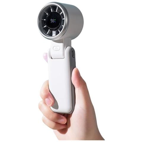 Ventilatore Portatile Ad Alta Velocità Con Display Digitale - Regolabile, Pieghevole E Multifunzionale White - Foto 4