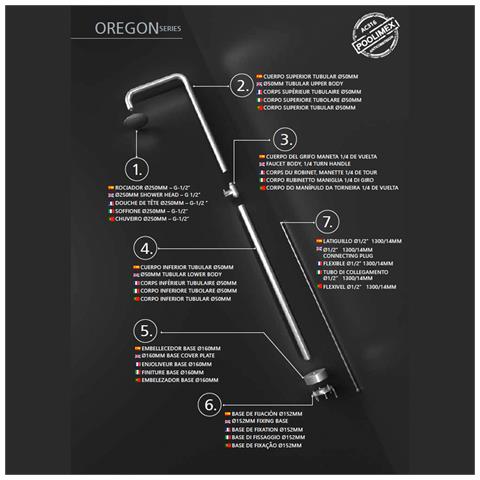 Imex Doccia Per Piscina In Acciaio 316 Con Diffusore Orientabile E Rubinetto Monoforo Colore Acciaio Per Esterni Modello Oregon - Foto 4