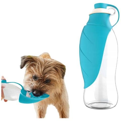 Bottiglia D'acqua Per Cani Borraccia Abbeveratoio Ciotola Pieghevole Passeggio 550 Ml Turistica - Foto 1