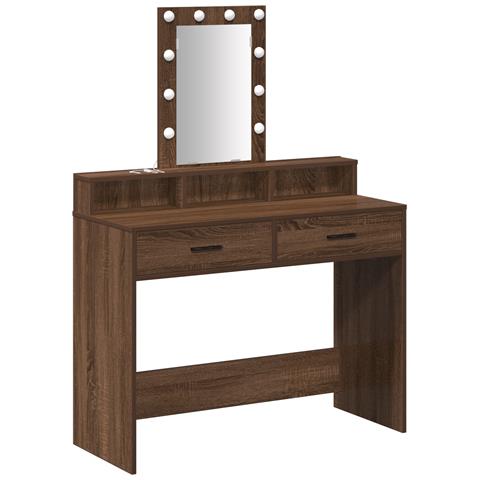 Toeletta  con luci LED in Marrone Rovere 100x41x140 cm - Foto 1