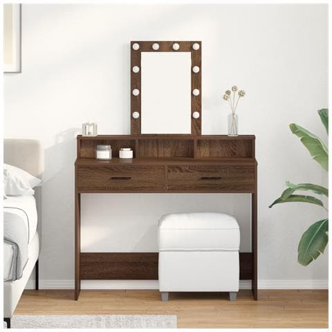 Toeletta  con luci LED in Marrone Rovere 100x41x140 cm - Foto 2