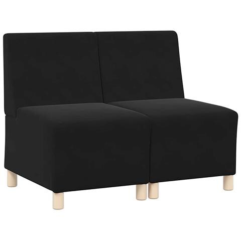 Unità di Divano Modulare Senza Braccioli 2 pcs Nero - Foto 1