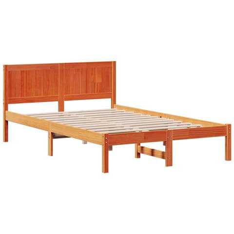 Struttura del letto Marrone 135 x 190 cm Legno massello di pino - Foto 1