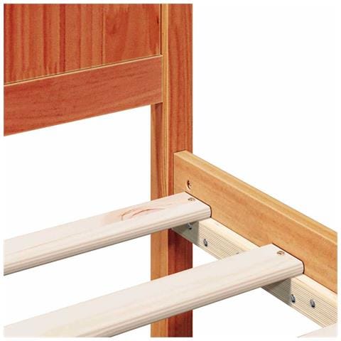 Struttura del letto Marrone 135 x 190 cm Legno massello di pino - Foto 9