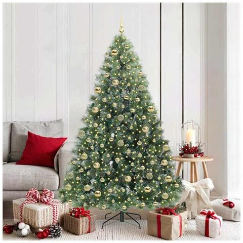 Albero di Natale artificiale con 300 LED Verde 180 cm PE e PVC - Foto 2