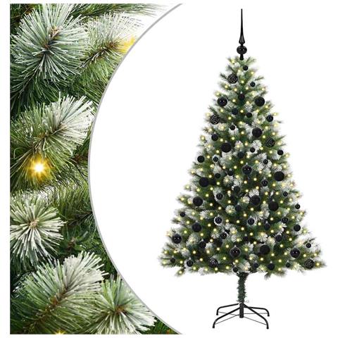Albero di Natale artificiale a cerniera con neve fioccata - Foto 1