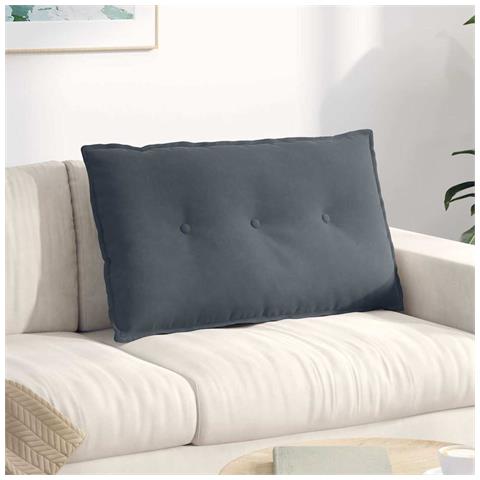 Cuscino per Schiena Grigio scuro 80 x 50 cm Tessuto in Cords - Foto 2