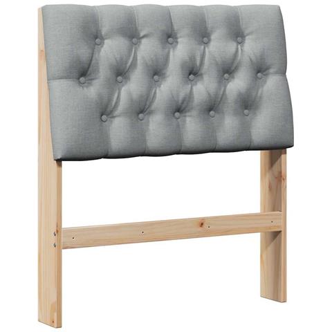 Testiera imbottita Grigio chiaro 80 cm Pino massello - Foto 1