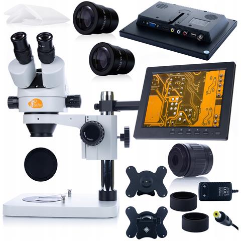 Mikroscopio Stereoscopico Trinoculare Mercury Pro Msmp-t-ps1 - Display 8"" | Zoom 7x-45x | Ideale Per Elettronica E Gioielleria - Foto 1