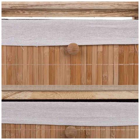 Cassettiera Legno Marrone 3 Cassetti Bambù 40x29x58 Cm - Foto 7