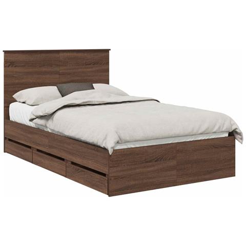 Struttura del letto con cassetto Rovere Marrone 120 x 190 cm - Foto 1