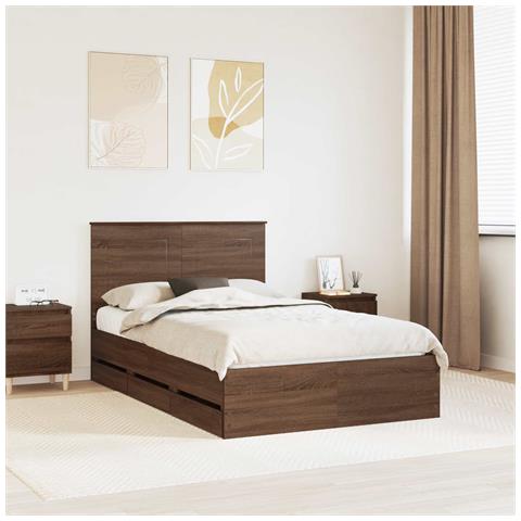 Struttura del letto con cassetto Rovere Marrone 120 x 190 cm - Foto 2