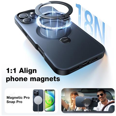 Cover per iPhone 16 Pro Max - TPU+PC, Nero, MagSafe - Foto 4