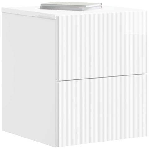 Mobiletto da notte a muro 2 pcs Bianco Lucido 33 x 34,5 x 40 cm - Foto 2