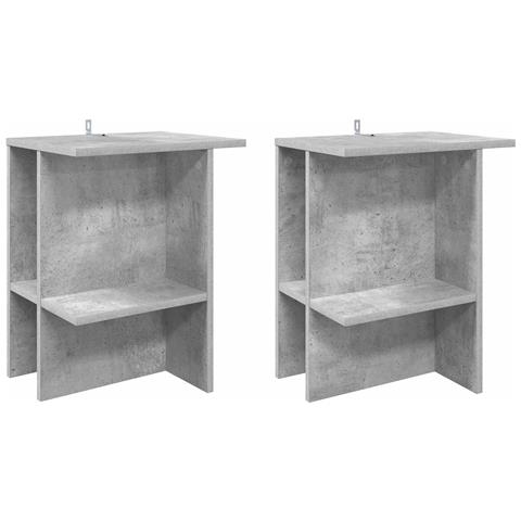 Tavolino da salotto 2 pcs Grigio Cemento 40 x 30 x 49 cm - Foto 1