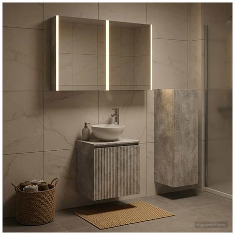 Set di mobili per il bagno 4 pcs Grigio Cemento - Foto 2