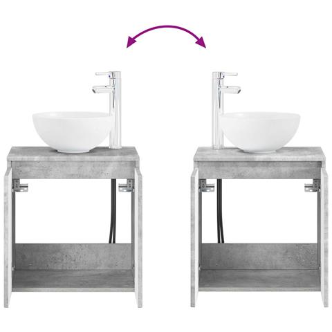 Set di mobili per il bagno 4 pcs Grigio Cemento - Foto 9