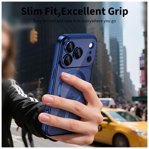 Custodia Trasparente Blu Scuro Magflex Per Iphone 17 Pro Max - Foto 6