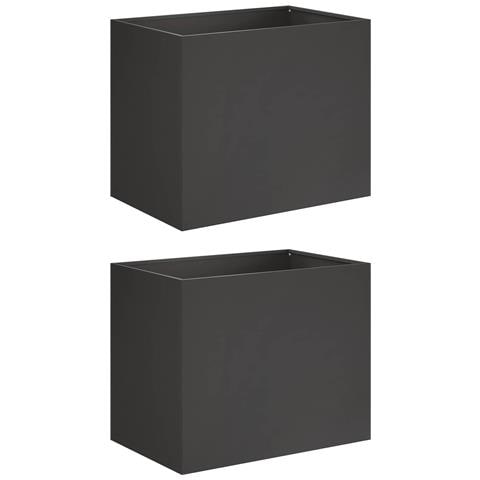 Vaso da giardino 2 pz Nero 60 x 40 x 50 cm - Foto 1