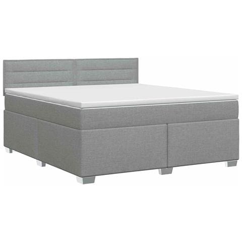 Letto box spring con materasso Grigio Chiaro 140 x 200 cm - Foto 1